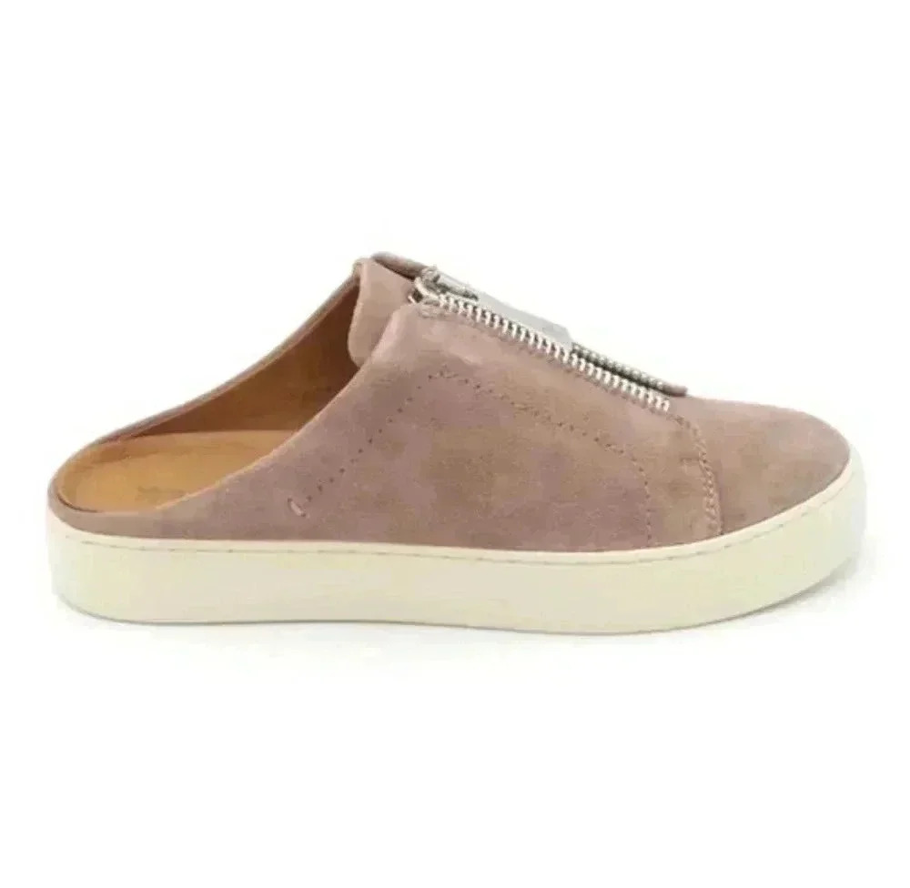 Frye Leather suede Slipper Zip Lena Mules Dusty Rose Size 6M Women’s